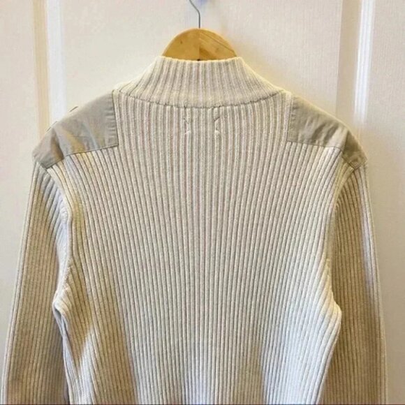 American Rag Mens Sweater 1/4 Zip Ribbed Cotton Pullover Beige Size Large - Picture 8 of 16
